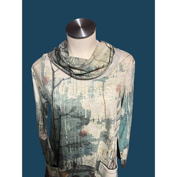 nwt JESS AND JANE EMERALD TUNIC OR DRESS SIZE MED COWL NECK FRONT POCKETS - Picture 10 of 16